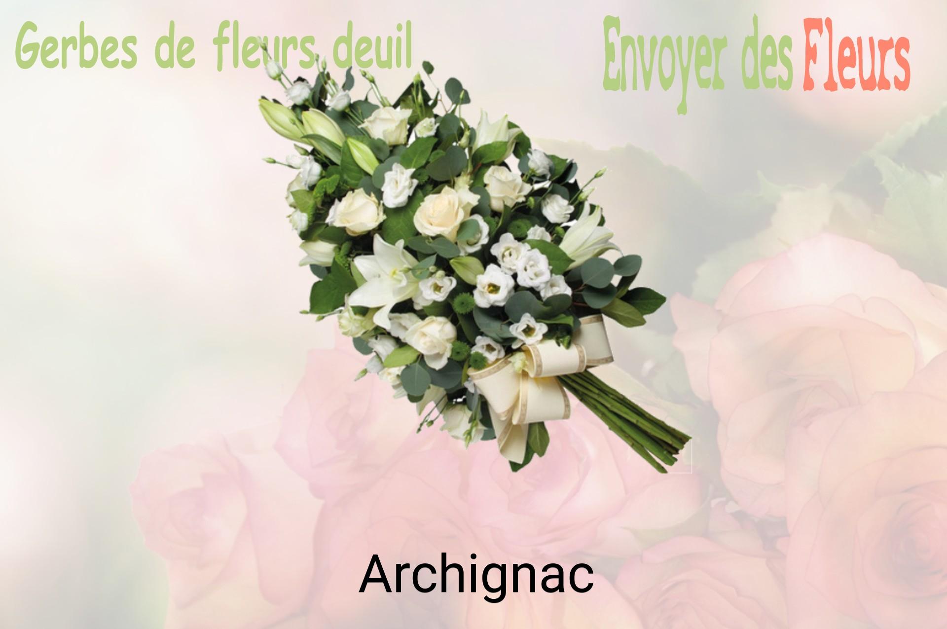 Gerbe de fleurs de deuil livrée à Archignac